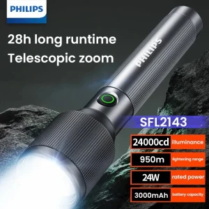 Philips SFL2143 Telescopic Zoom 1100 Lumen Flashlight