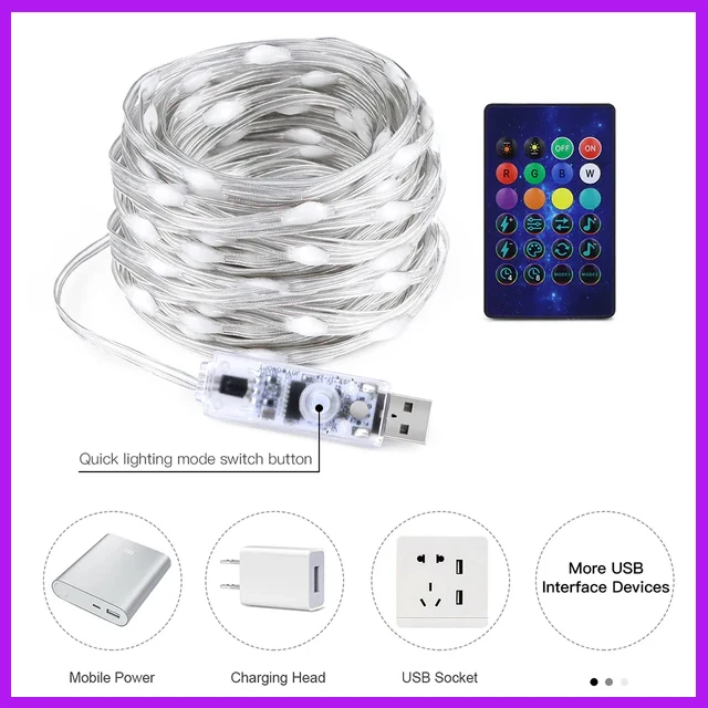 Generic Fairy String Lights Dream Color USB Powered Bluetooth - image 7