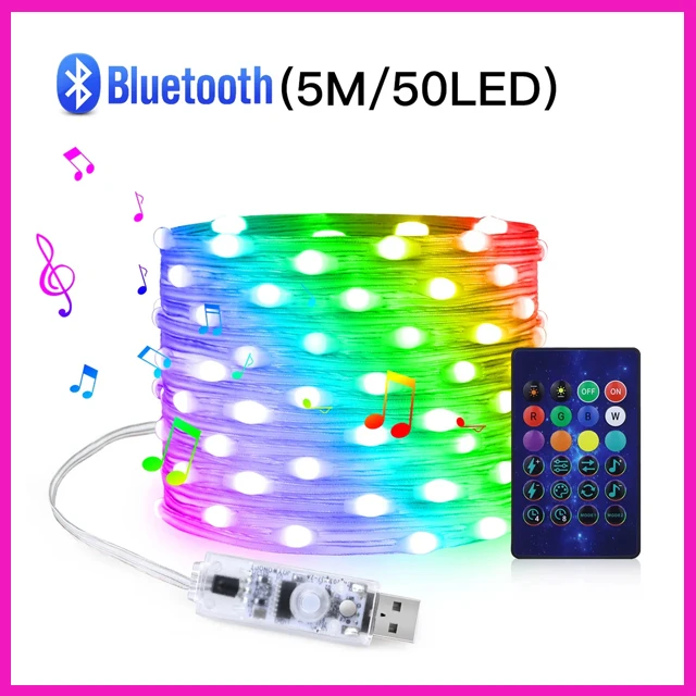 Generic Fairy String Lights Dream Color USB Powered Bluetooth - image 6