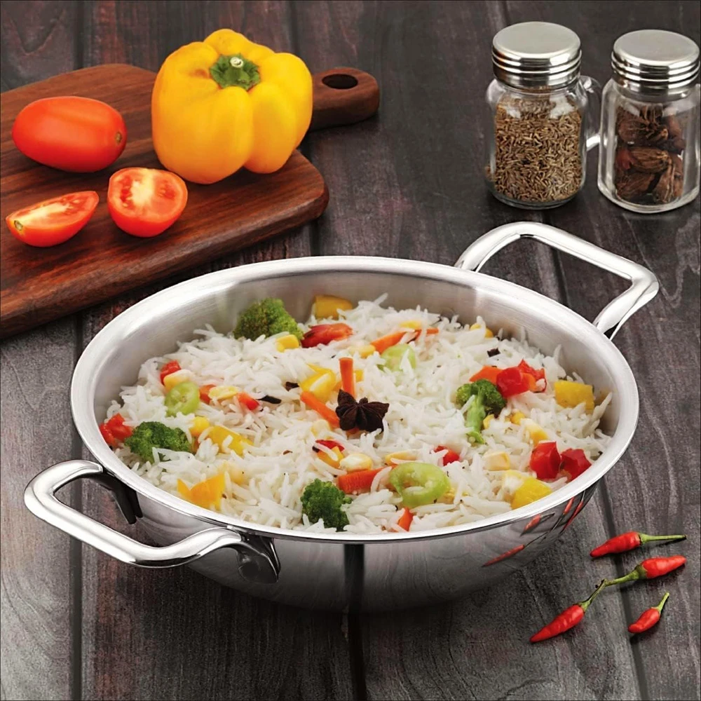 Induction Base Stainless Steel  Pot with Glass Lid-18cm - image 4