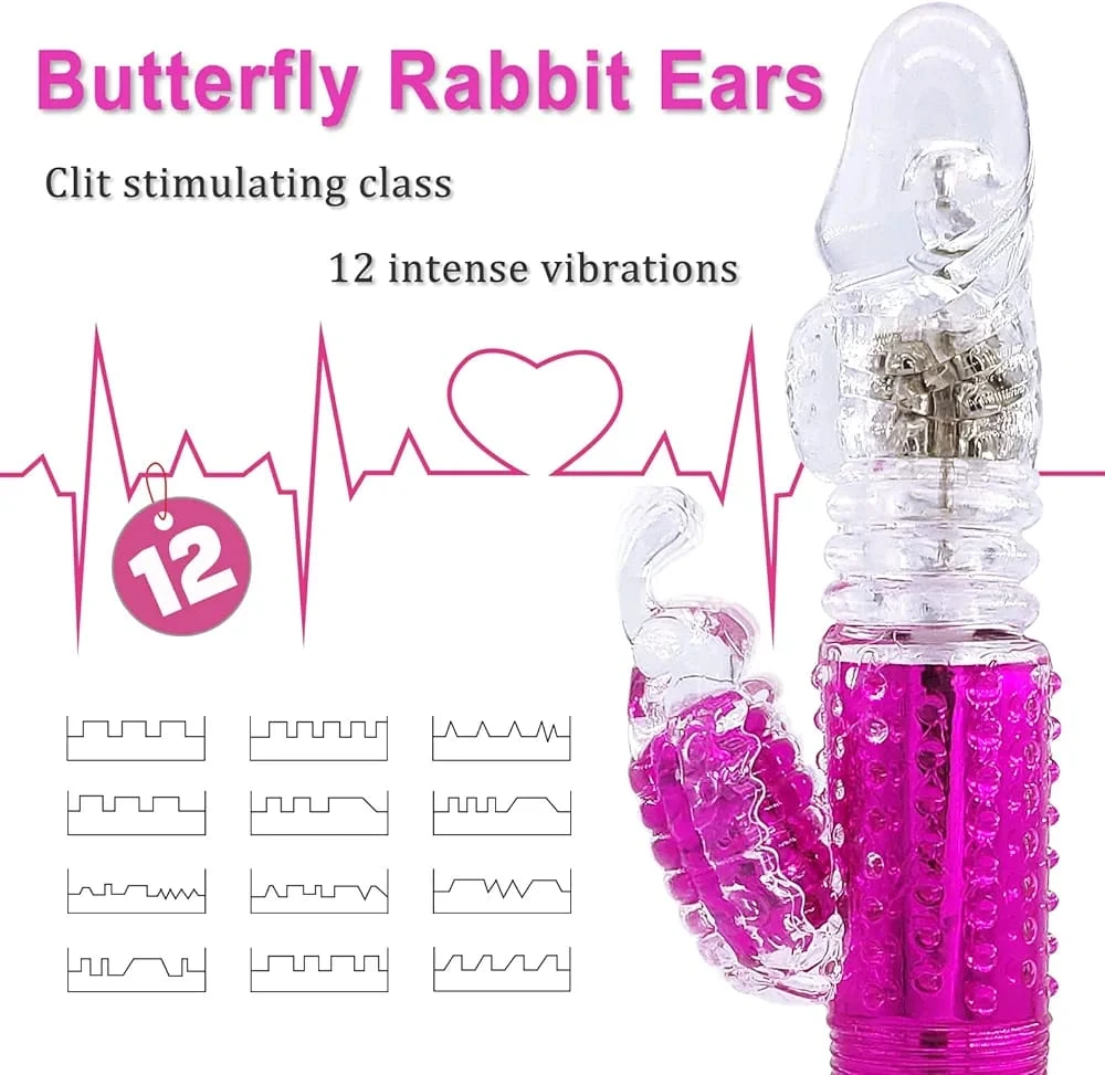 Generic Rotation Rabbit Vibrator Butterfly Rechargeable - image 4