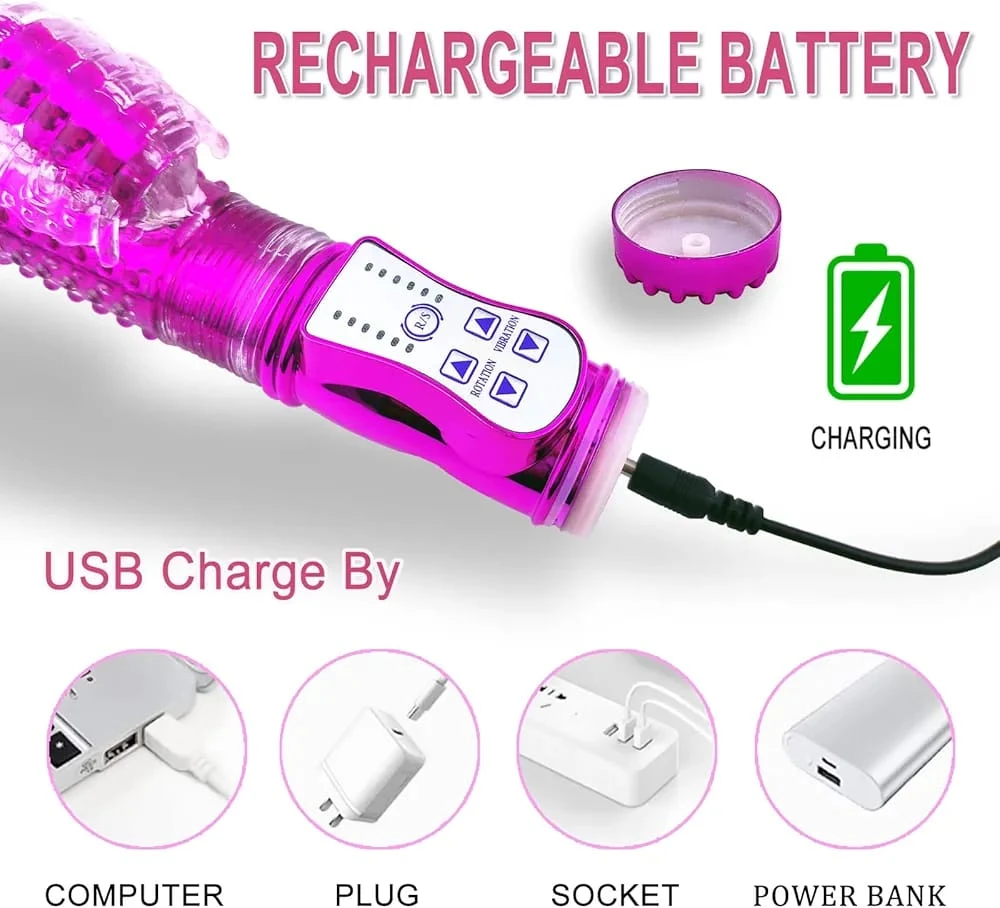Generic Rotation Rabbit Vibrator Butterfly Rechargeable - image 2