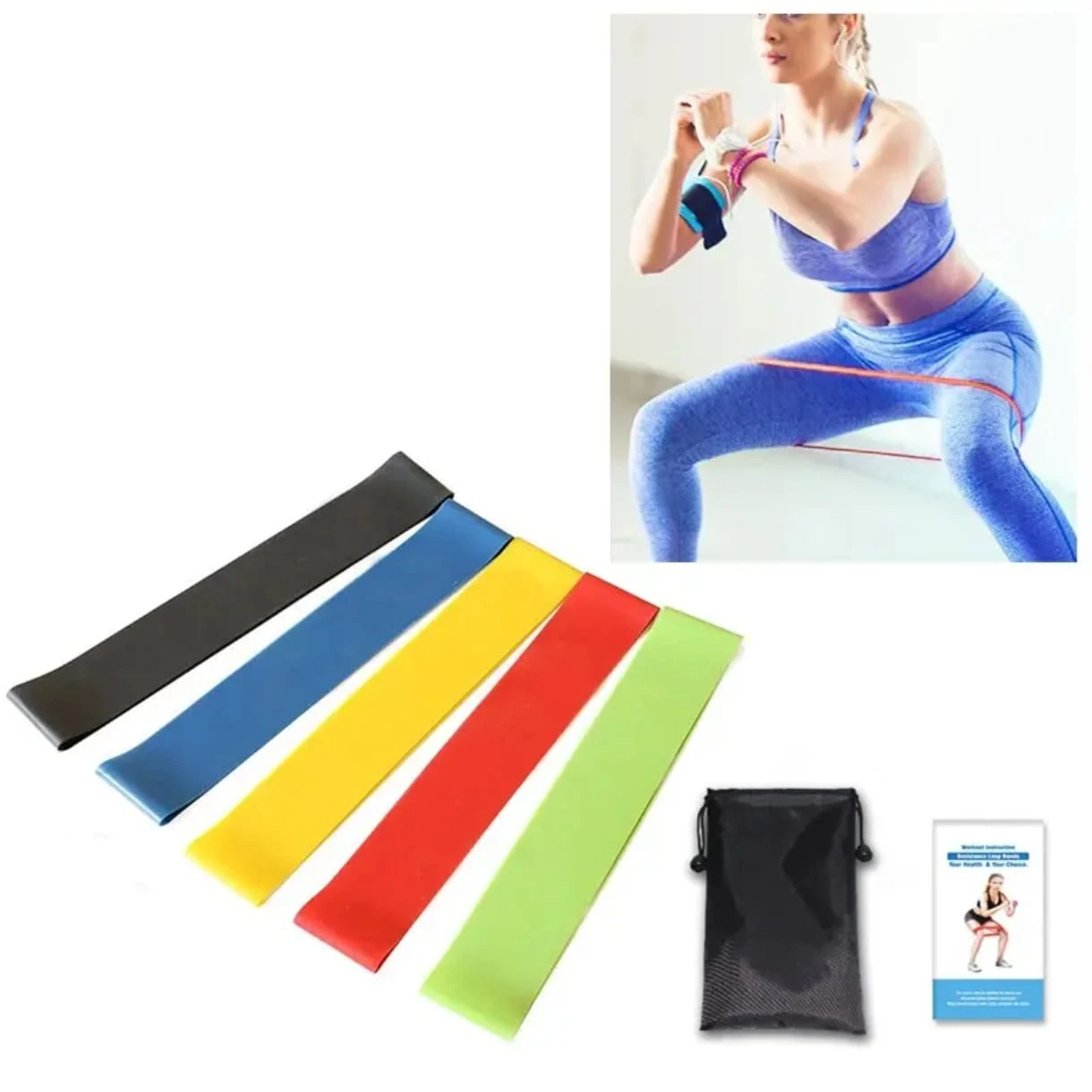 5 pcs Set of Resistance Bands for Men & Women Elastic - image 2