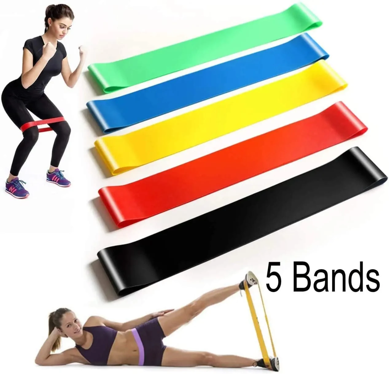 5 pcs Set of Resistance Bands for Men & Women Elastic - image 5