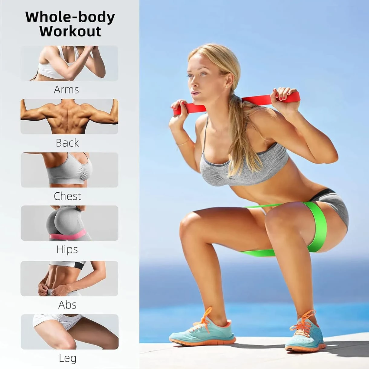5 pcs Set of Resistance Bands for Men & Women Elastic - image 6