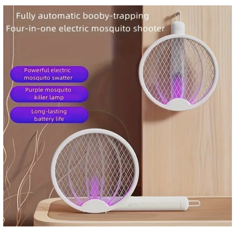Electric Mosquito Swatter Racket with LED Light - image 3