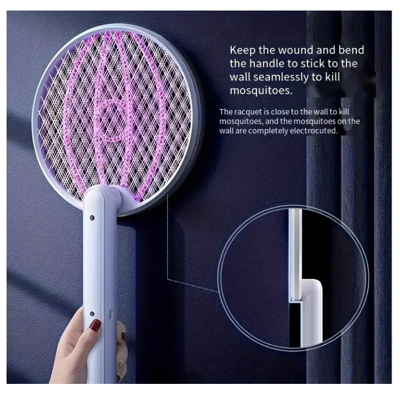 Electric Mosquito Swatter Racket with LED Light - image 4