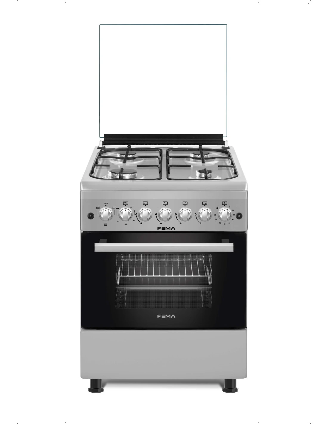 FEMA COOKER - 4 GAS BURNER & ELEC. OVEN F6N40E3 -SS