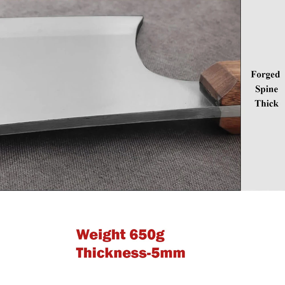 Heavy Duty Butcher Knife for Chopping Bones,Wood Handle - image 4