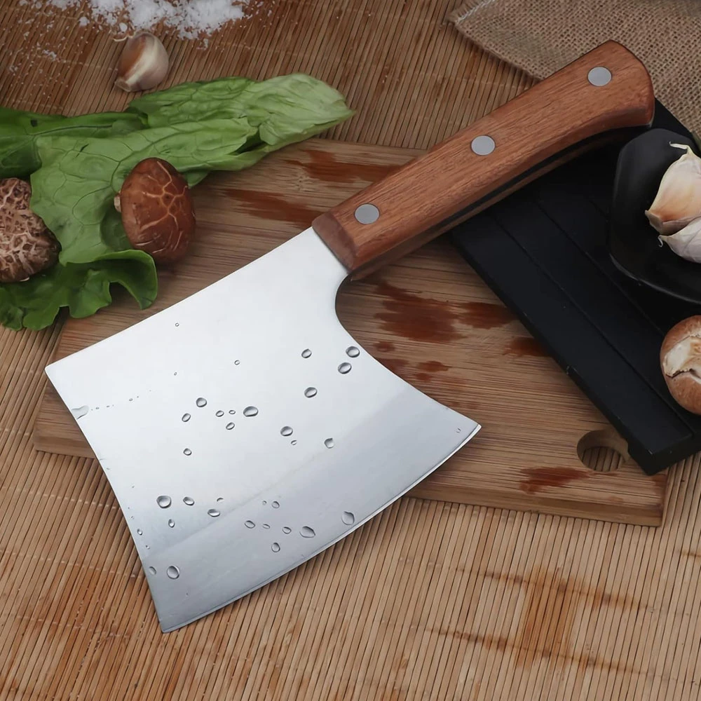 Heavy Duty Butcher Knife for Chopping Bones,Wood Handle - image 5