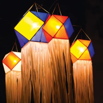 Plastic Vesak Lanterns Wesak Lanterns අඟල් 6X6 Seasonal - image 3