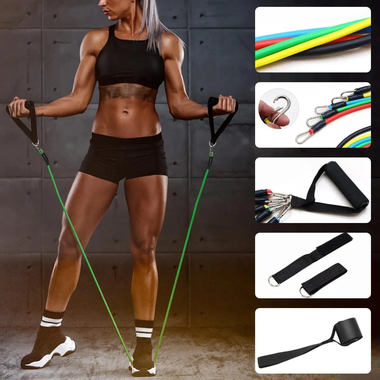 Pull Rope 11pcs Fitness Resistance Bands Yoga Tubes - image 2