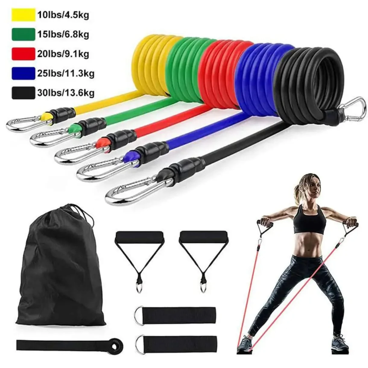 Pull Rope 11pcs Fitness Resistance Bands Yoga Tubes - image 3
