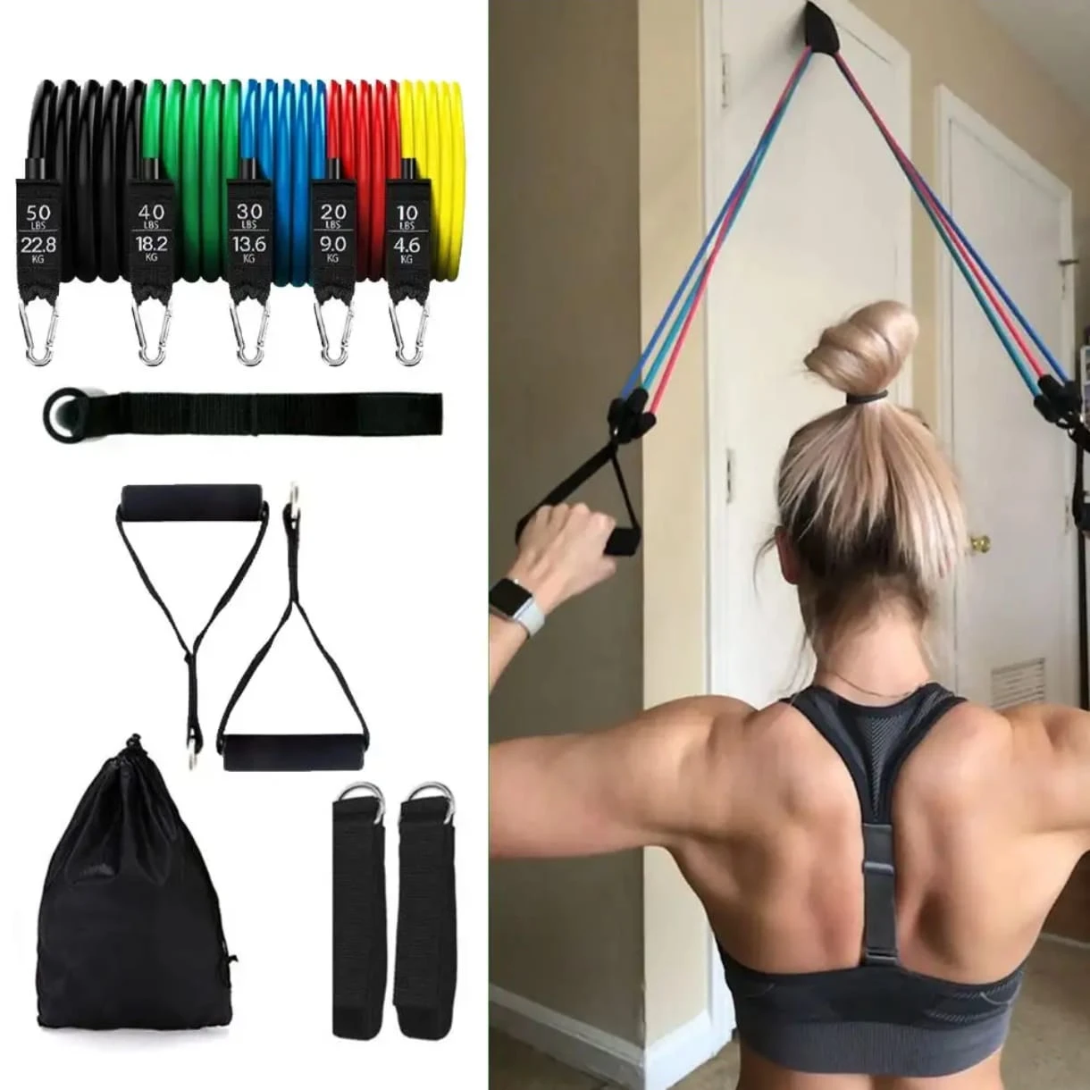 Pull Rope 11pcs Fitness Resistance Bands Yoga Tubes - image 6
