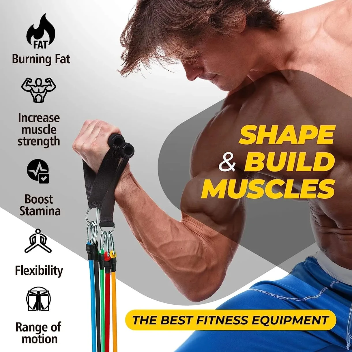 Pull Rope 11pcs Fitness Resistance Bands Yoga Tubes - image 7