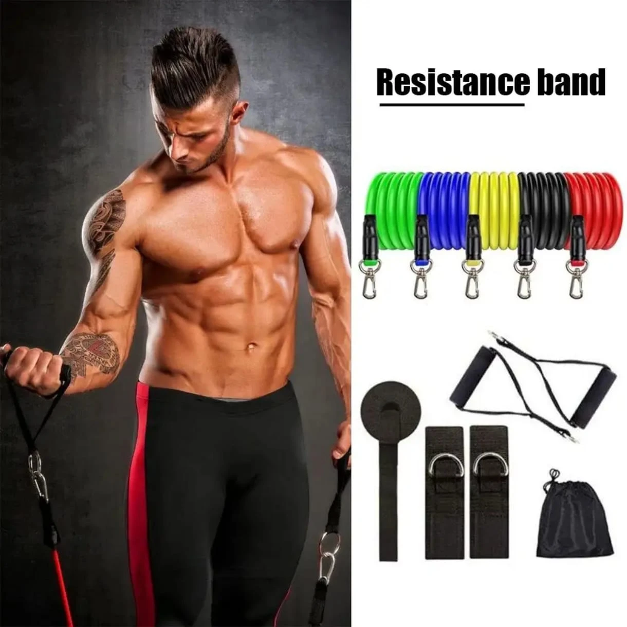 Pull Rope 11pcs Fitness Resistance Bands Yoga Tubes - image 11