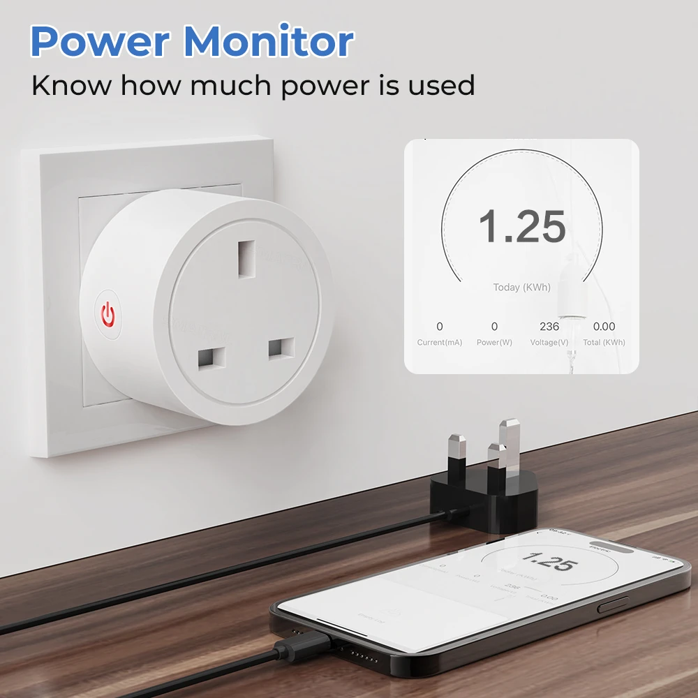 Smart WiFi UK Plug 20A/16A Tuya Alexa Google App - image 5