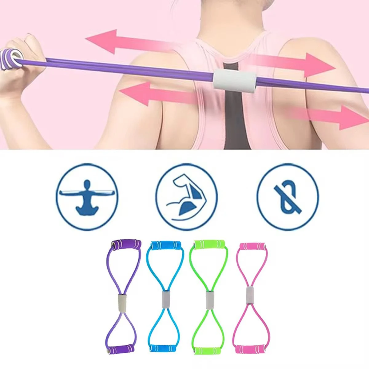 Tape Yoga Resistance Band Fitness Tensile Stretching - image 8