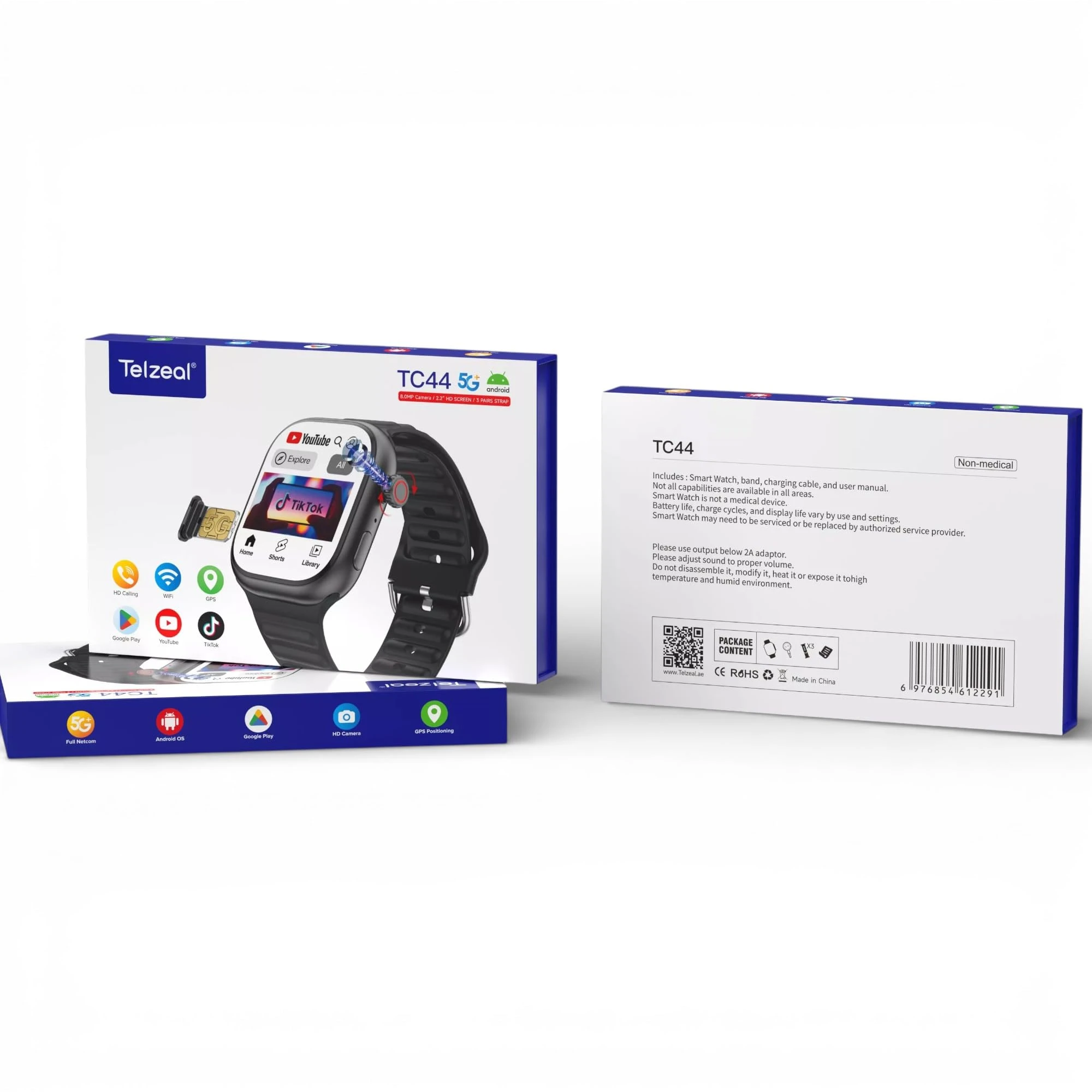 Telzeal TC44 5G Smart Watch Support All Android Apps - image 2