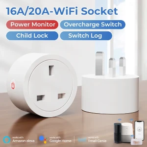 Smart WiFi UK Plug 20A/16A Tuya Alexa Google App