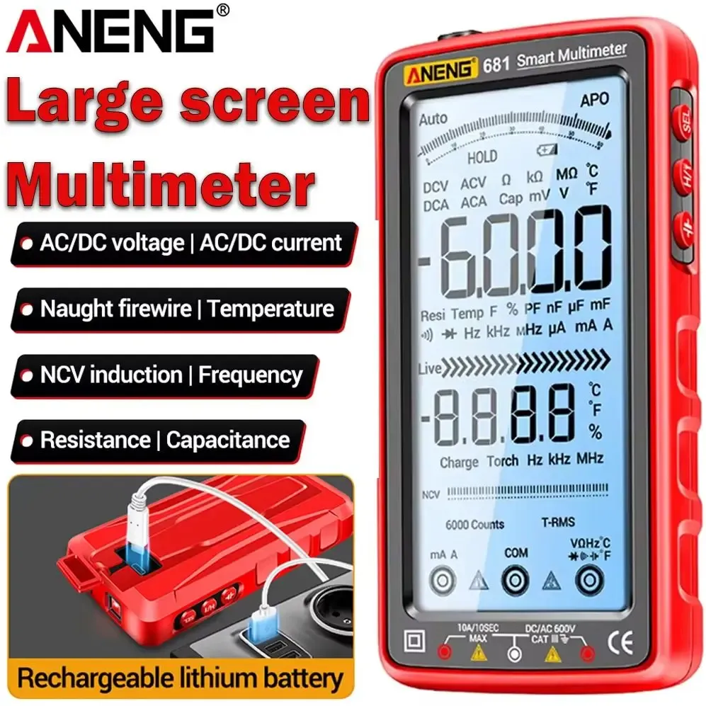 ANENG 681 Smart Digital Multimeter Rechargeable AC/DC