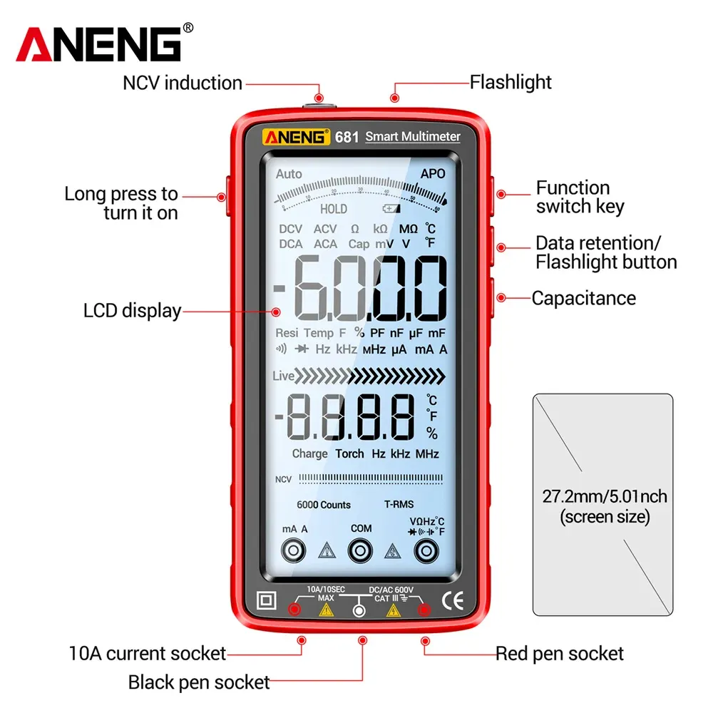 ANENG 681 Smart Digital Multimeter Rechargeable AC/DC - image 5