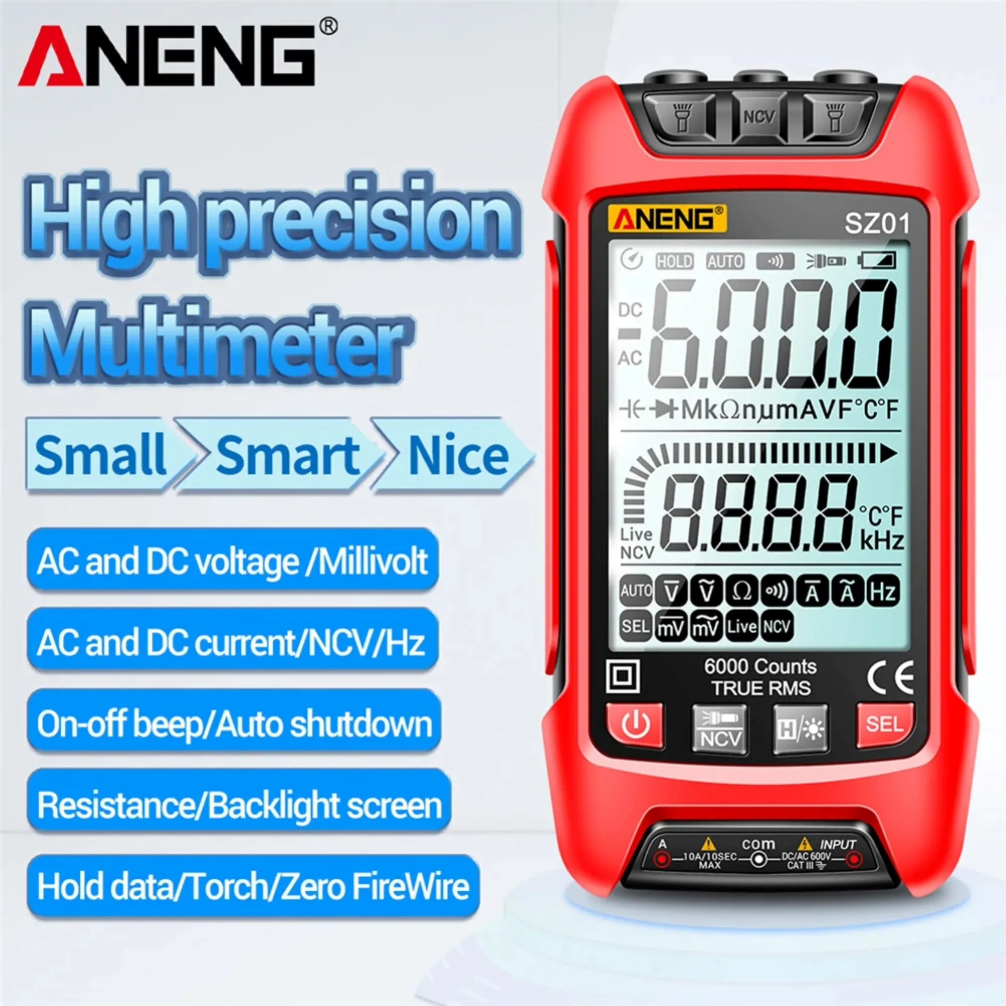 ANENG SZ01 NCV Digital Multimeter AC/DC Current Voltage - image 2