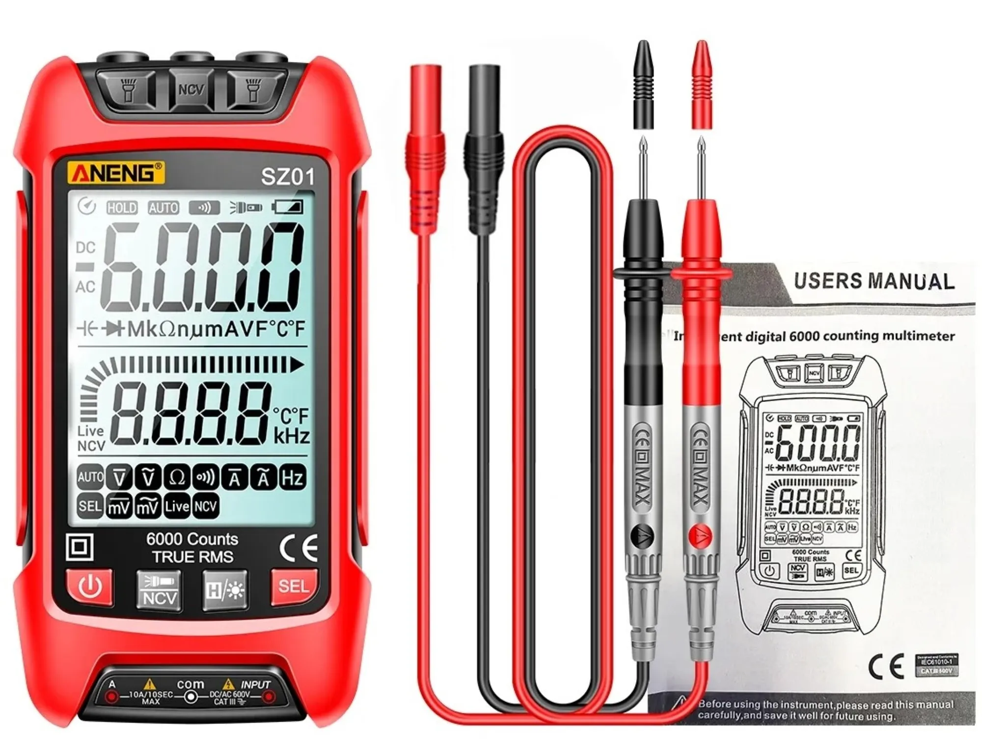 ANENG SZ01 NCV Digital Multimeter AC/DC Current Voltage - image 4
