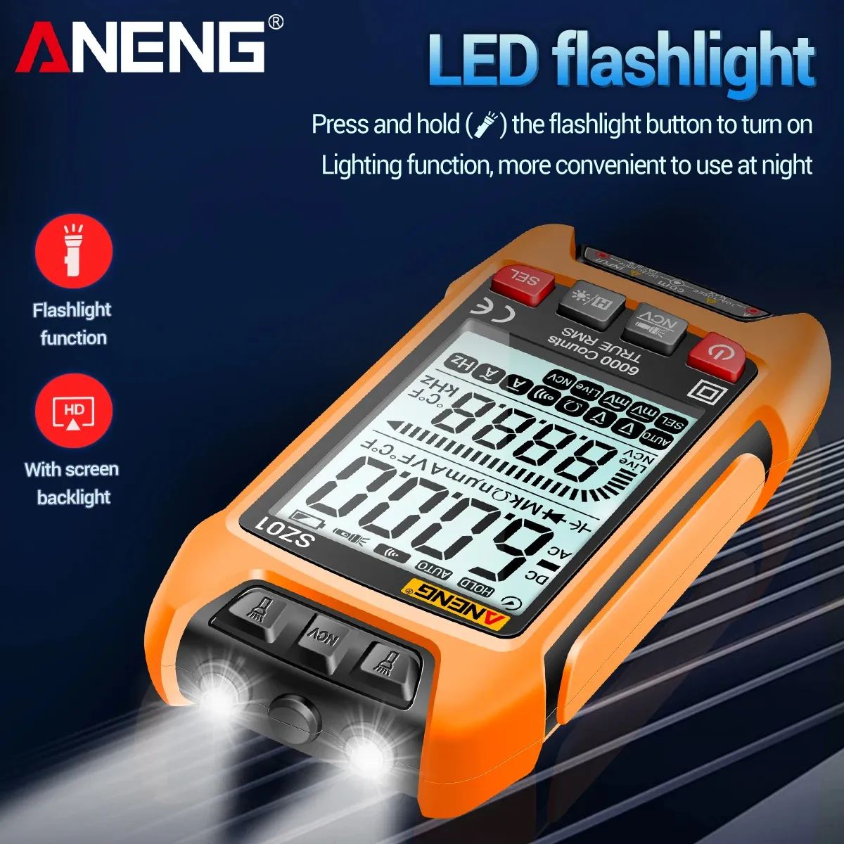ANENG SZ01 NCV Digital Multimeter AC/DC Current Voltage - image 6