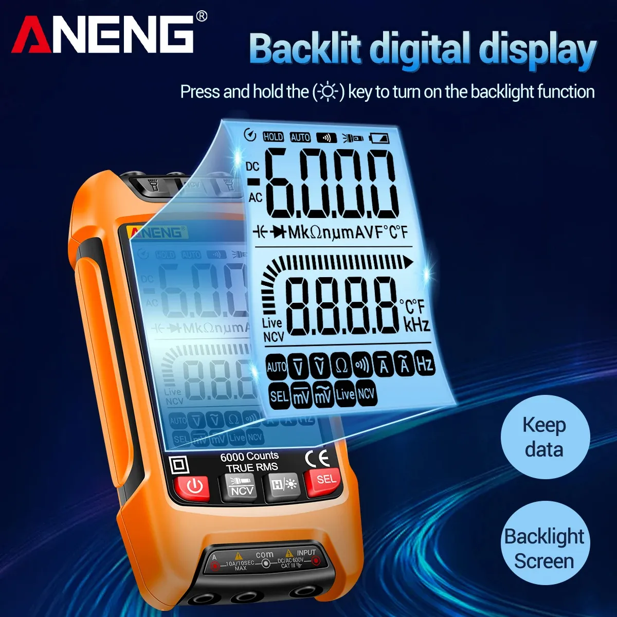 ANENG SZ01 NCV Digital Multimeter AC/DC Current Voltage - image 7
