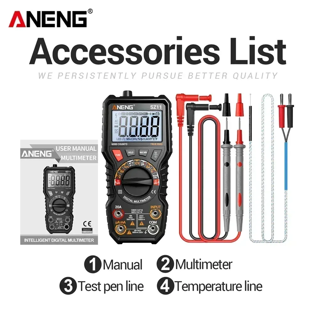 ANENG SZ11 Digital Multimeter 6000 Counts Auto Range - image 6