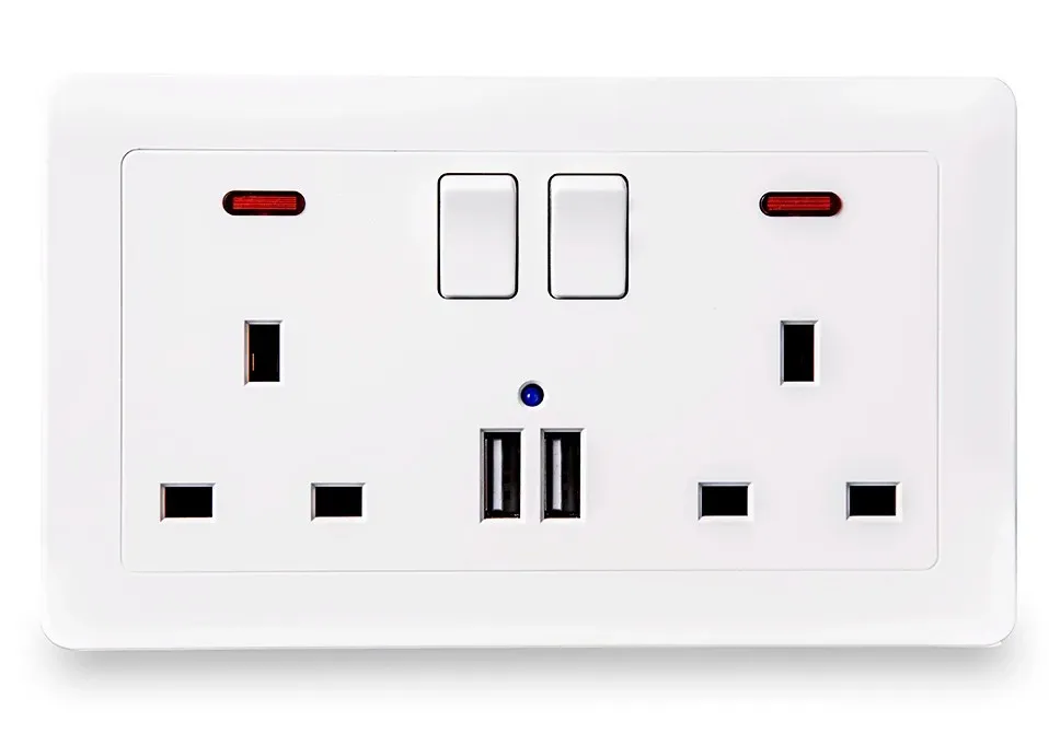 Universal Rectangular Square UK Standard Switch Double