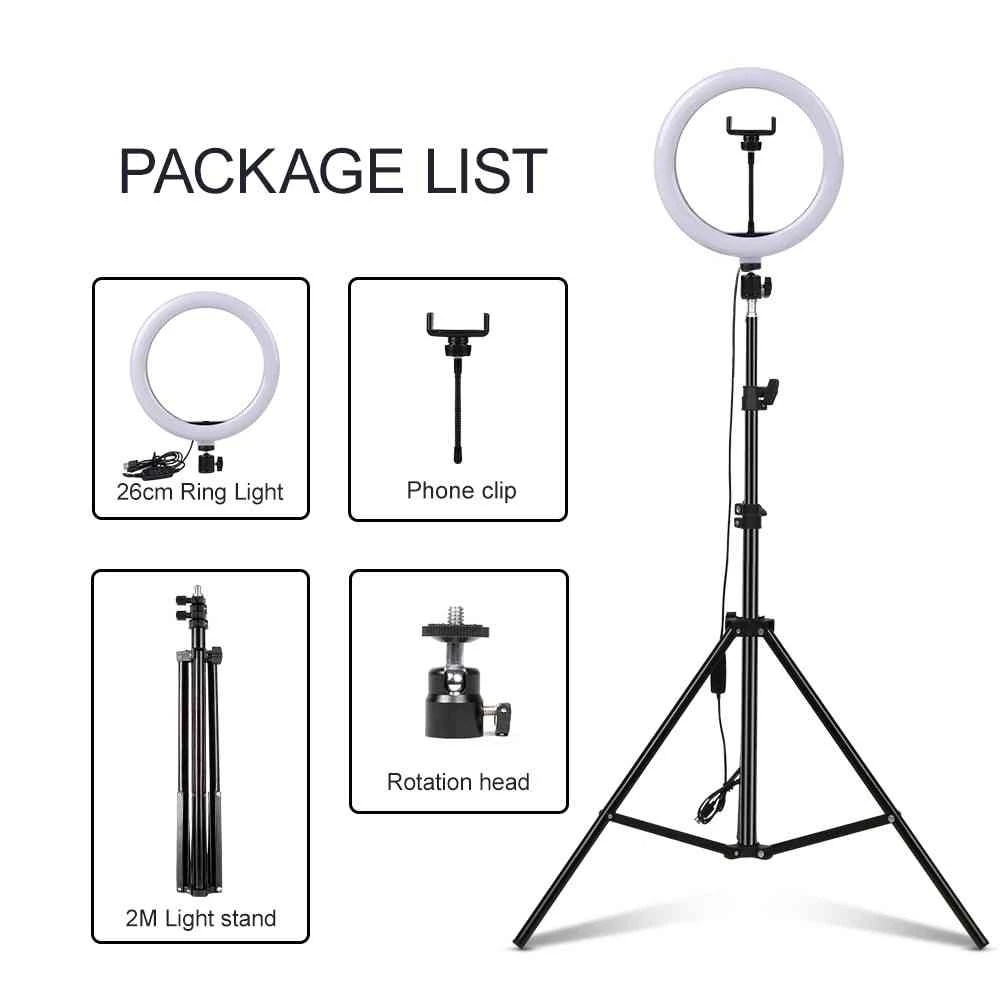 10 Inch Ringlight with 2M Tripod Stand - image 3