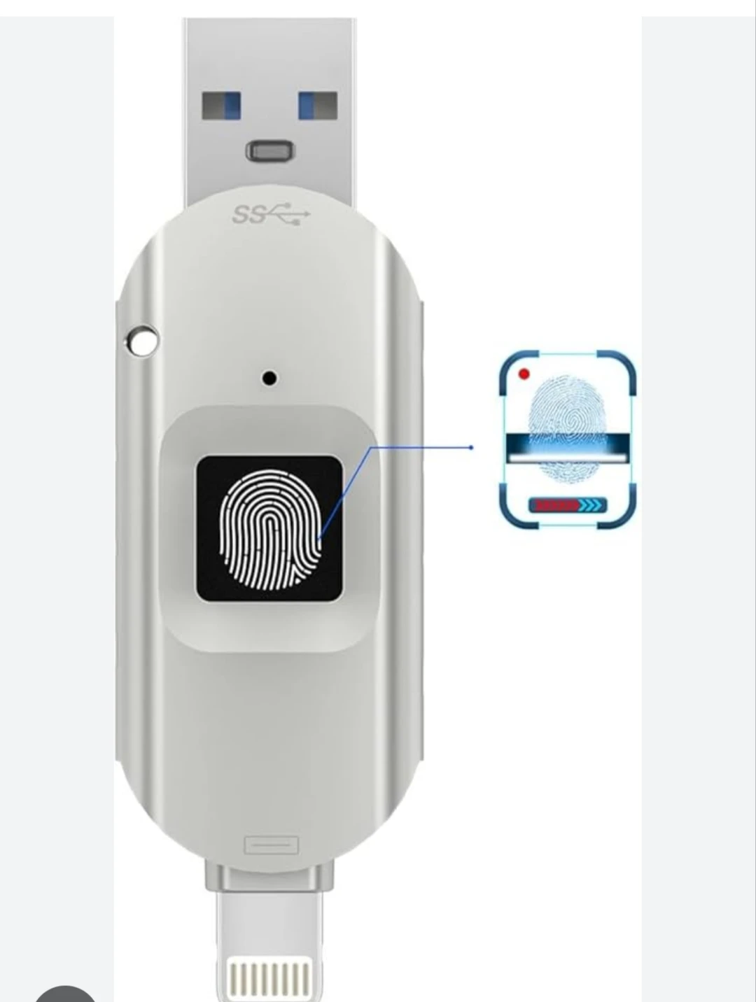 2in1 finger print flash drive 128gb - image 2