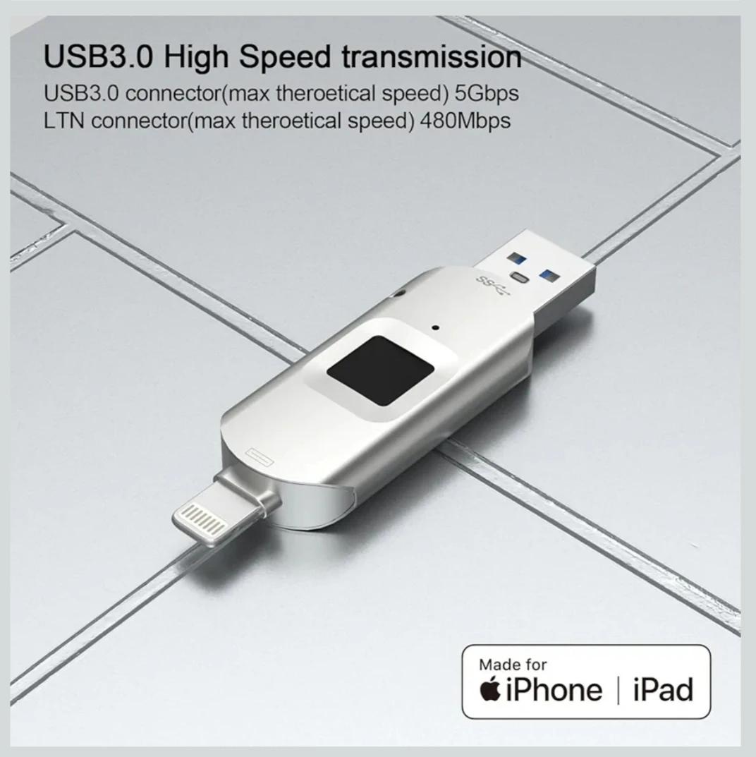 2in1 finger print flash drive 128gb - image 1