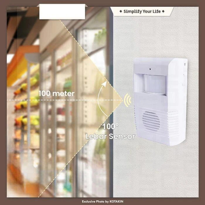 Alarm Bell Motion Sensor Doorbell for Home Office Shop - image 2