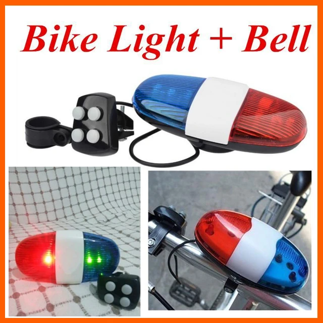 Bicycle 6 Flashing LED 4 Sounds Police Light Horn