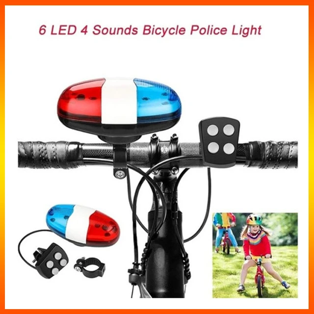 Bicycle 6 Flashing LED 4 Sounds Police Light Horn - image 3