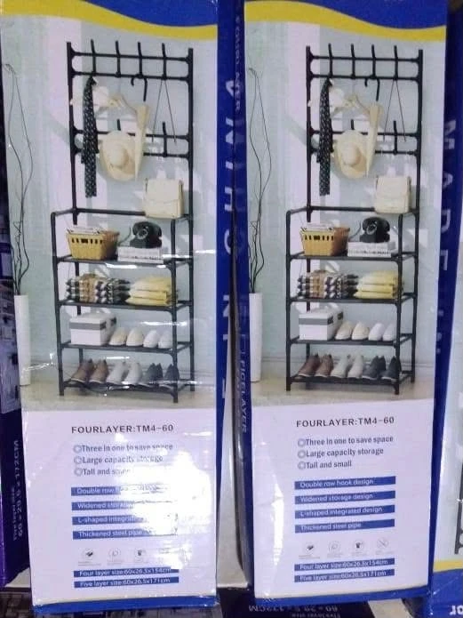 COLTHES RACK & SHOE RACK SIZE 80CM (FIVE LAYER) - image 2