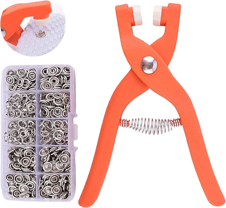 Hand Pressure Pliers For Prong Snap Button (with button)