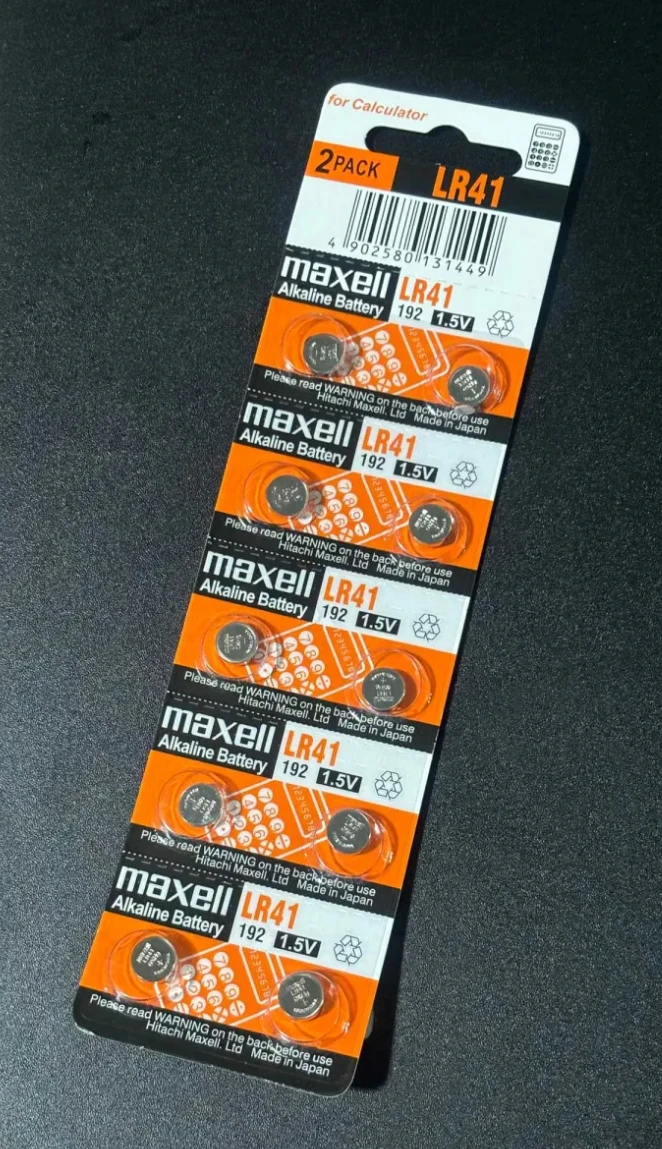 1.5V Maxell Alkaline LR41 Battery (10 PCS)