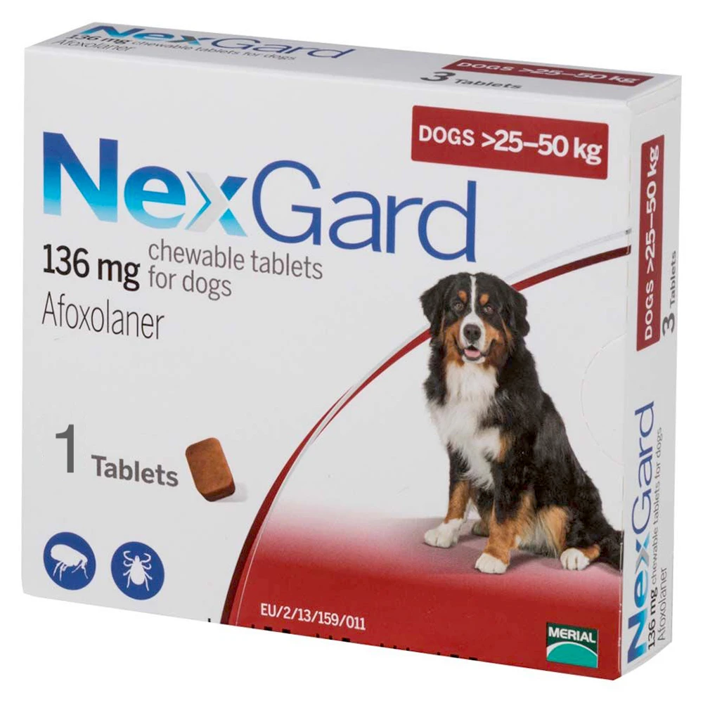 NEXGARD Chewable 136mg (1 Tb) Extra Large (25-50 Kg) Dog