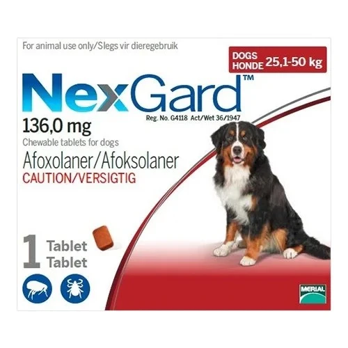 NEXGARD Chewable 136mg (1 Tb) Extra Large (25-50 Kg) Dog - image 3