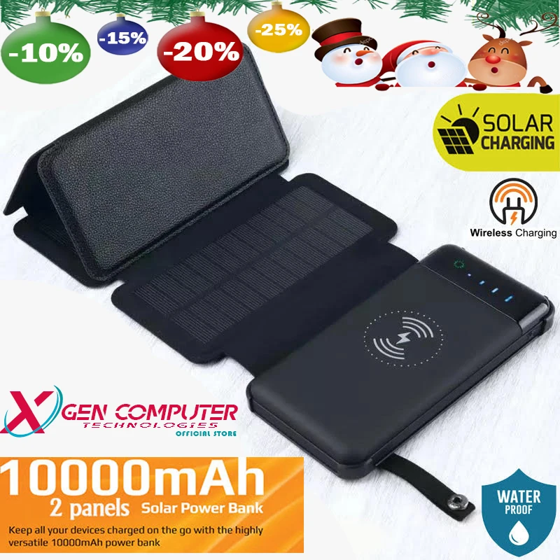 Solar Power Bank 10000mAh with Solar 5 Panels