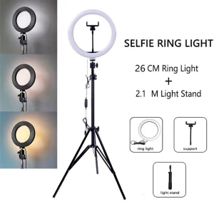 10 Inch Ringlight with 2M Tripod Stand