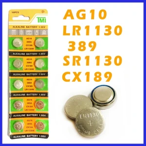 10 PCS x LR1130 AG10 Alkaline Battery 1.5V Button Cell