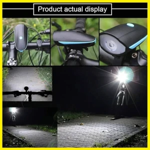 USB Rechargeable Bicycle Horn with 300 Lumens Light