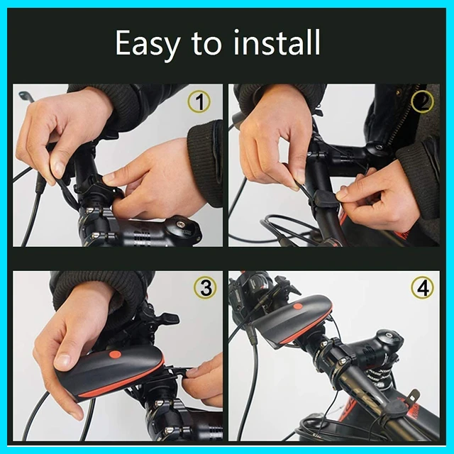 USB Rechargeable Bicycle Horn with 300 Lumens Light - image 4