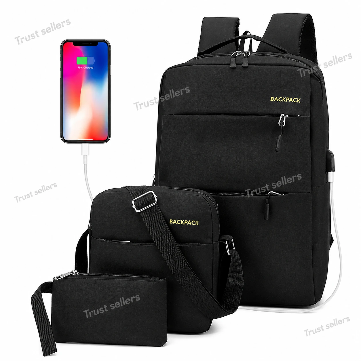 waterproof fabric 3 pcs laptop backpack School b
