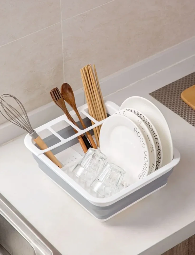 1x Kitchen Collapsible Dish Drainer Drying Rack